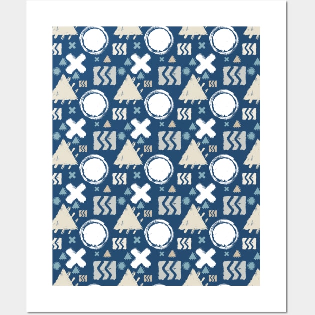 ❆ Winter Geometrix ❆ Vintage Retro Mid Century abstract pattern Wall Art by Naumovski